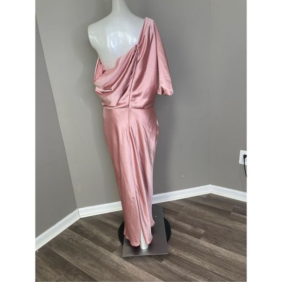 Amsale Draped Satin Pencil Midi-Dress - Picture 10 of 12